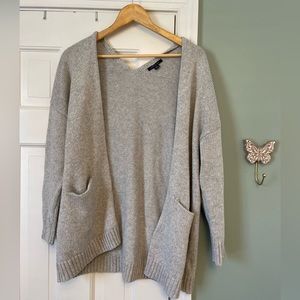 Gray Knit Slouchy Cardigan Large